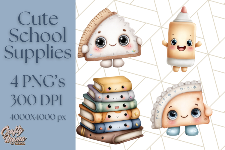 Simple School Supplies Clipart, Cute Classroom PNG