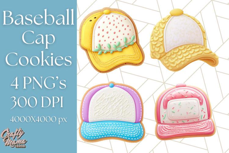Baseball Cap Cookie Clipart PNG, Fun Hats in Cute Styles Png