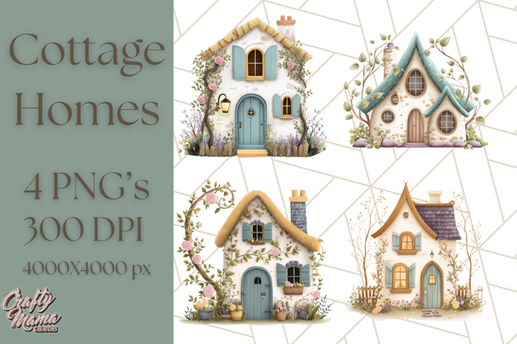 Whimsical Cottagecore Cottage PNG Clipart, Fairy House Png