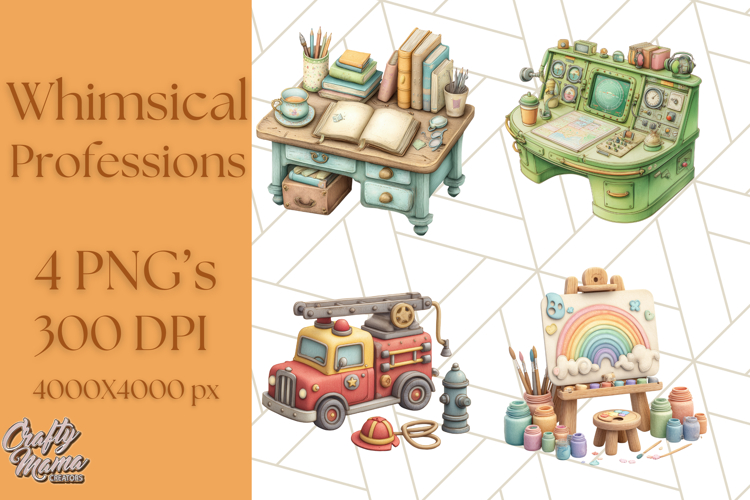 Cute Career Clipart Watercolor Professions Clip Art for Kids