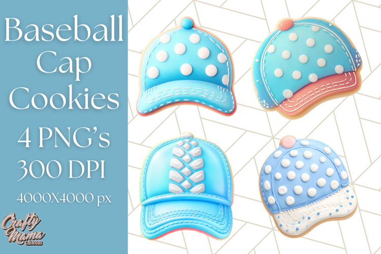 Baseball Cap Cookie Clipart PNG, Fun Hats in Cute Styles Png