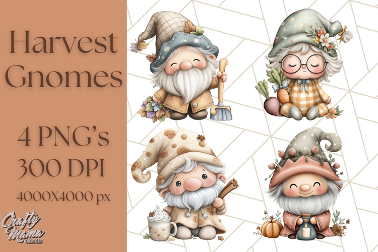 Fall Gnome Clipart PNG Cute Thanksgiving Gnomes