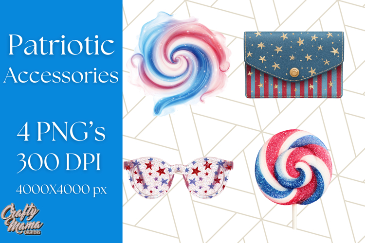 Patriotic Accessories Clipart PNG for 4th of July