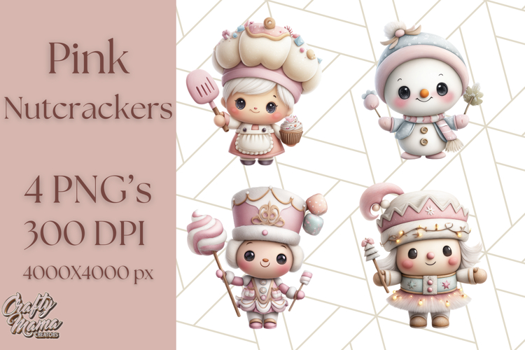 Playful Pink Nutcracker PNG, Pastel Christmas Clipart