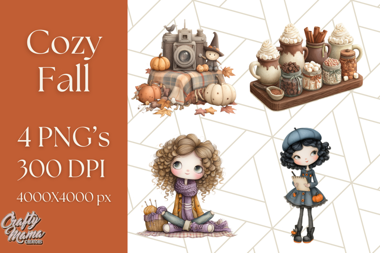 Cozy Fall Clipart PNG Autumn Cozy Elements