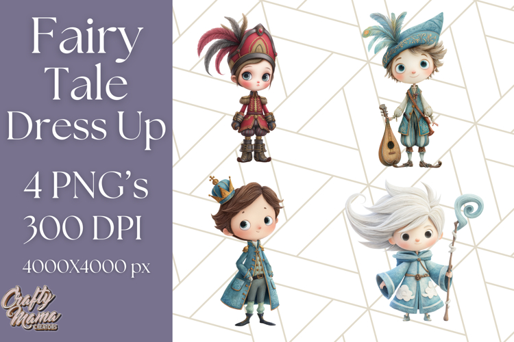 Fairy Tale Clipart PNG Magical Dress-Up Characters