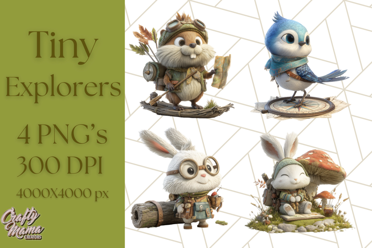 Tiny Explorers Clipart PNG, Animal Adventure PNG