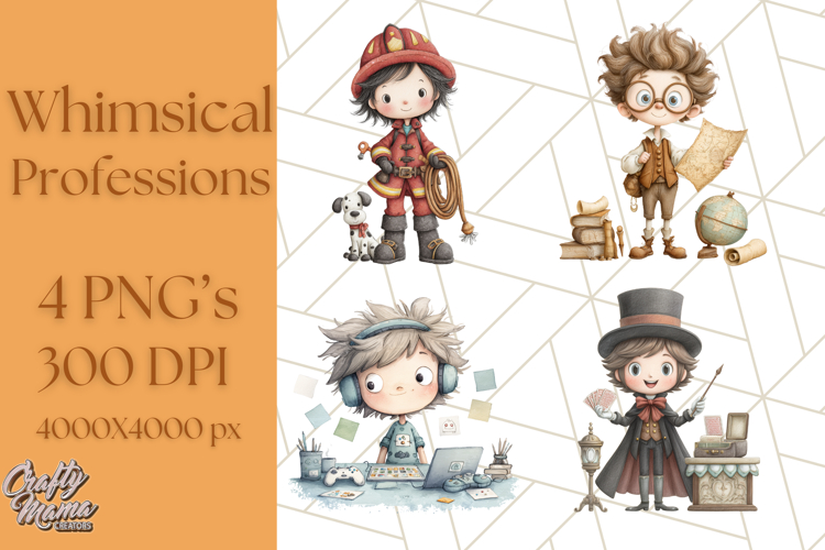 Cute Career Clipart Watercolor Professions Clip Art for Kids