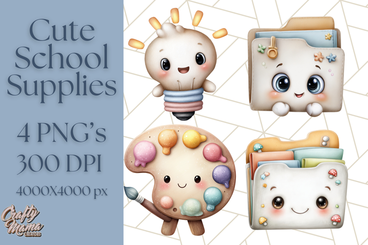 Simple School Supplies Clipart, Cute Classroom PNG