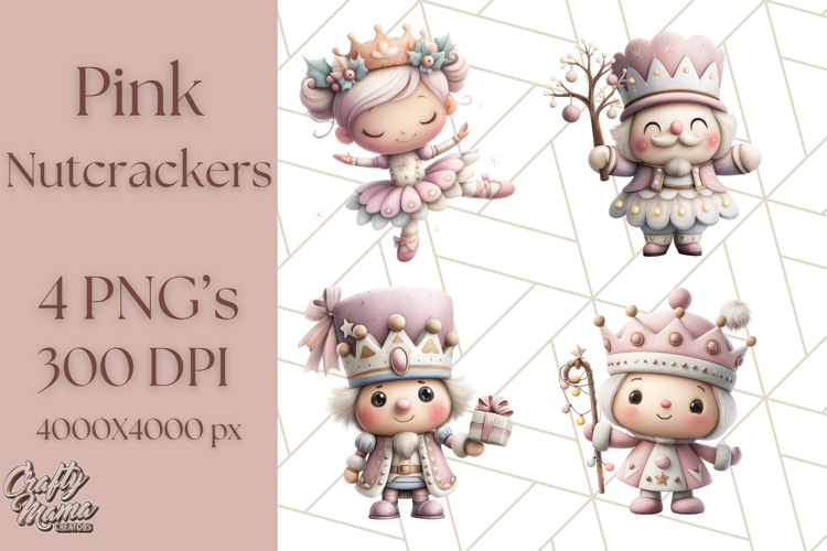 Playful Pink Nutcracker PNG, Pastel Christmas Clipart