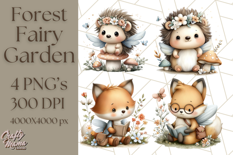 Forest Fairy Garden Creatures PNG, Whimsical Woodland Art