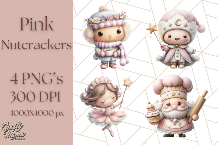 Playful Pink Nutcracker PNG, Pastel Christmas Clipart