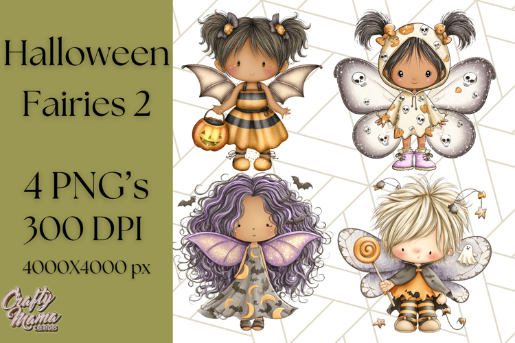Halloween Fairy Clipart PNG, Spooky Cute Character Art