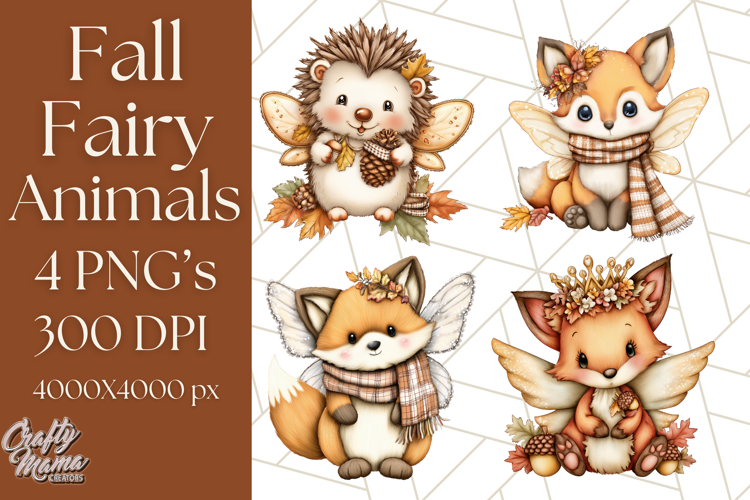 Fall Fairy Animal Clipart PNG, Woodland Creatures With Wings