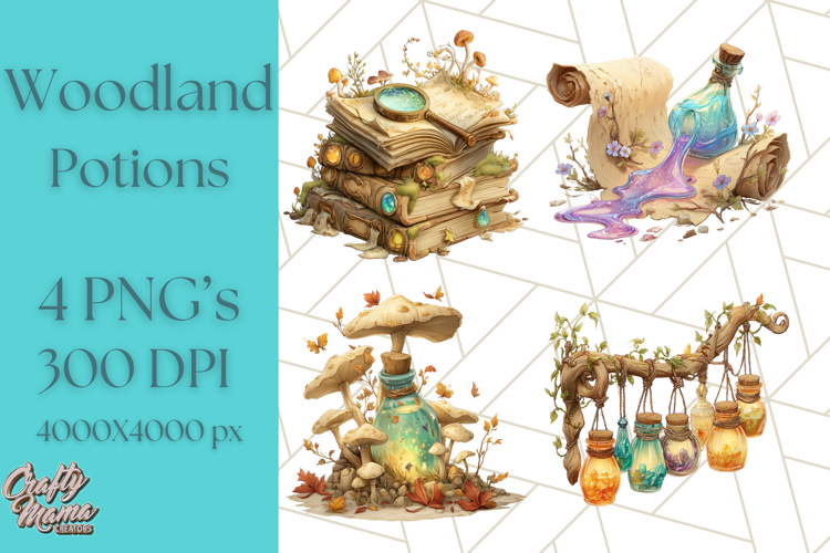 Woodland Potion Clipart Forest Apothecary Elements PNG