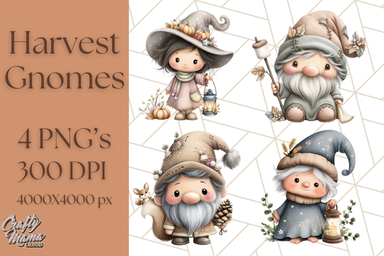 Fall Gnome Clipart PNG Cute Thanksgiving Gnomes