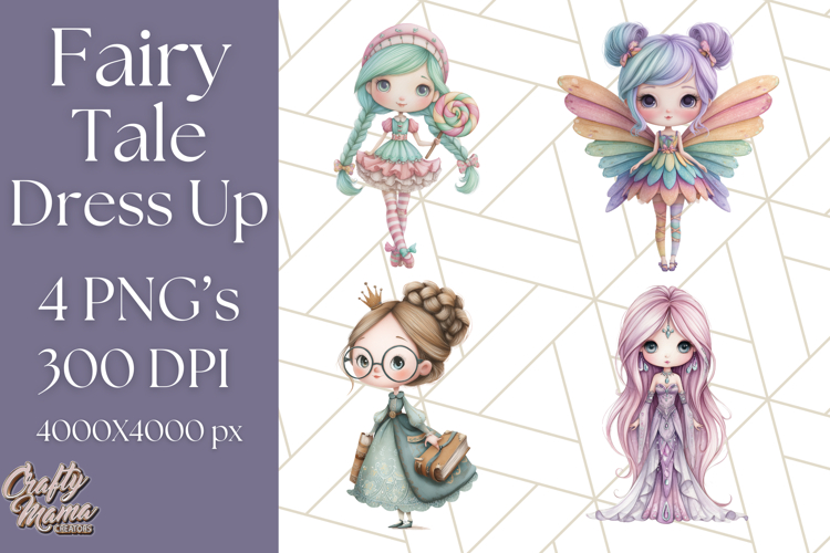 Fairy Tale Clipart PNG Magical Dress-Up Characters