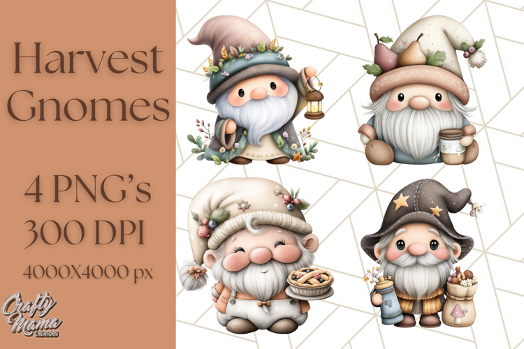 Fall Gnome Clipart PNG Cute Thanksgiving Gnomes
