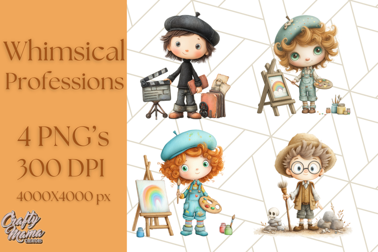 Cute Career Clipart Watercolor Professions Clip Art for Kids