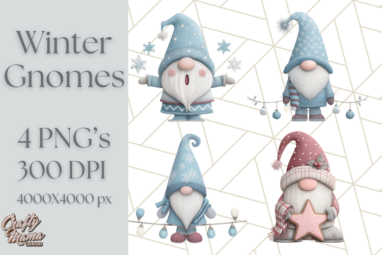 Cozy Winter Gnome Clipart PNG, Christmas Gnome Clip Art