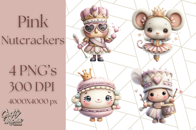 Playful Pink Nutcracker PNG, Pastel Christmas Clipart