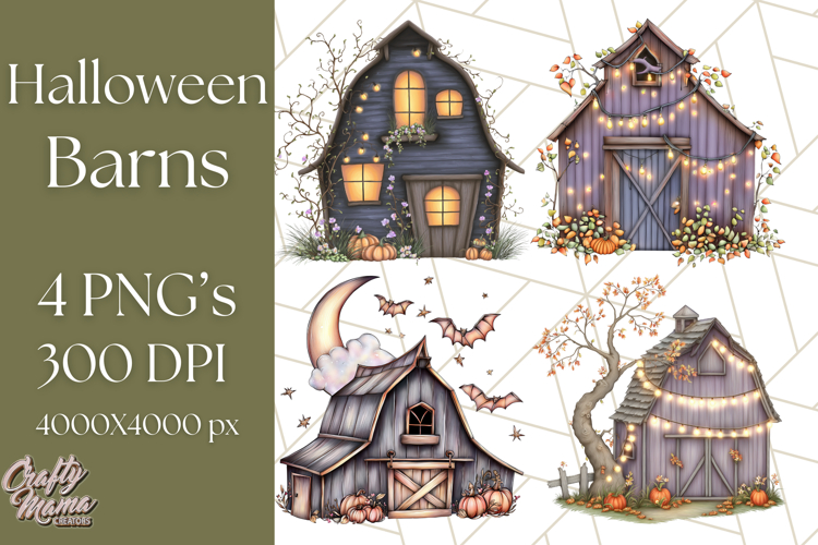 Halloween Cottagecore Barn PNG Clipart, Fall Style