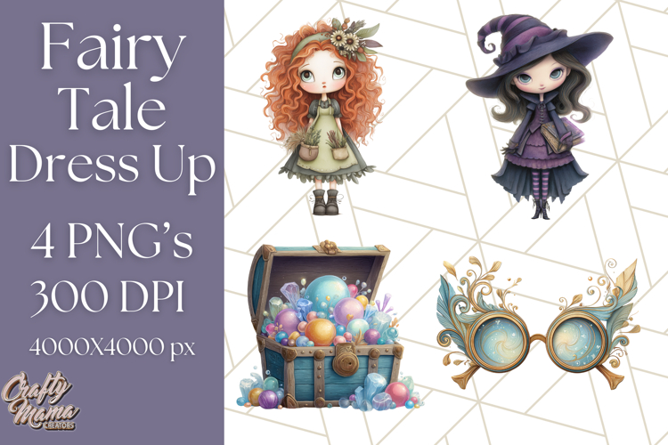 Fairy Tale Clipart PNG Magical Dress-Up Characters