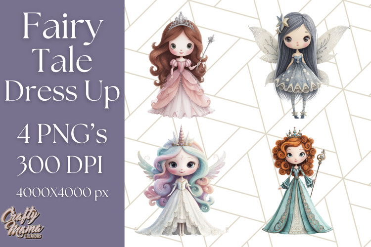 Fairy Tale Clipart PNG Magical Dress-Up Characters