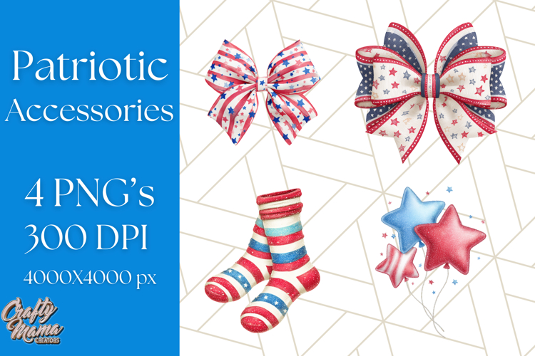 Patriotic Accessories Clipart PNG for 4th of July