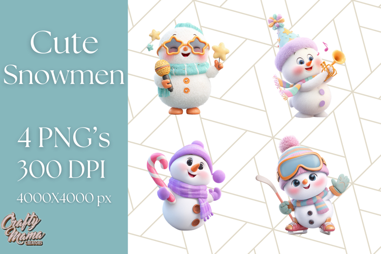 Adorable Snowman Character PNG Clipart