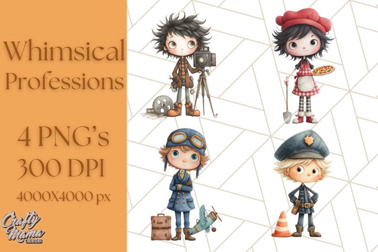 Cute Career Clipart Watercolor Professions Clip Art for Kids