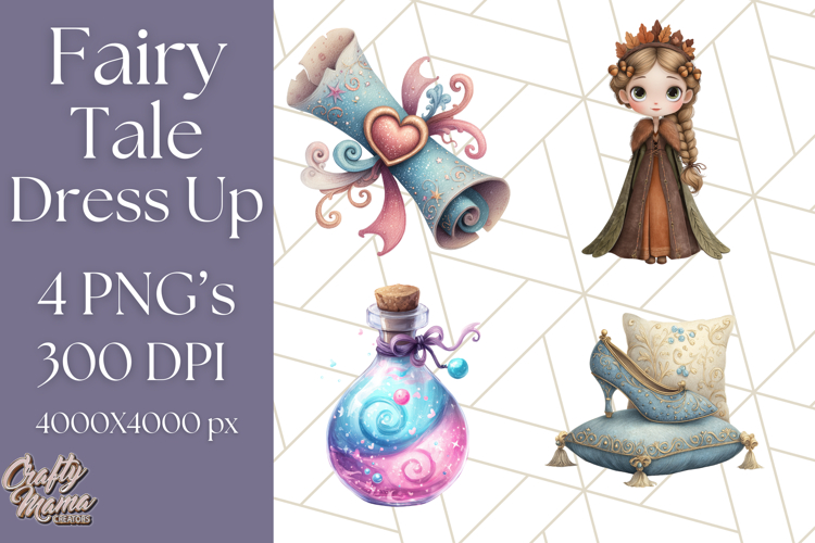 Fairy Tale Clipart PNG Magical Dress-Up Characters