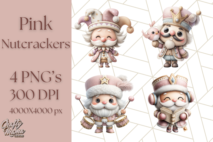 Playful Pink Nutcracker PNG, Pastel Christmas Clipart