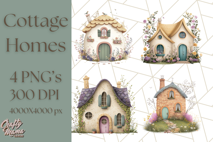 Whimsical Cottagecore Cottage PNG Clipart, Fairy House Png example image 1