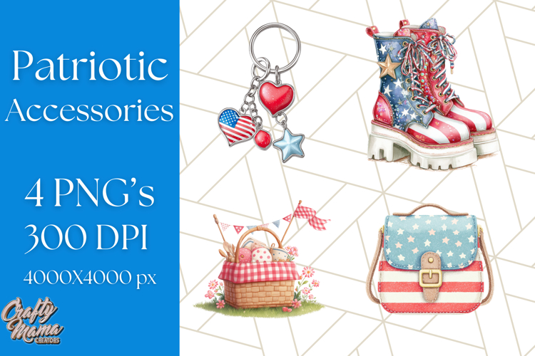 Patriotic Accessories Clipart PNG for 4th of July