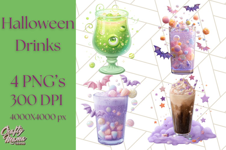 Halloween Drink Clipart PNG, Spooky Cute Beverage Art