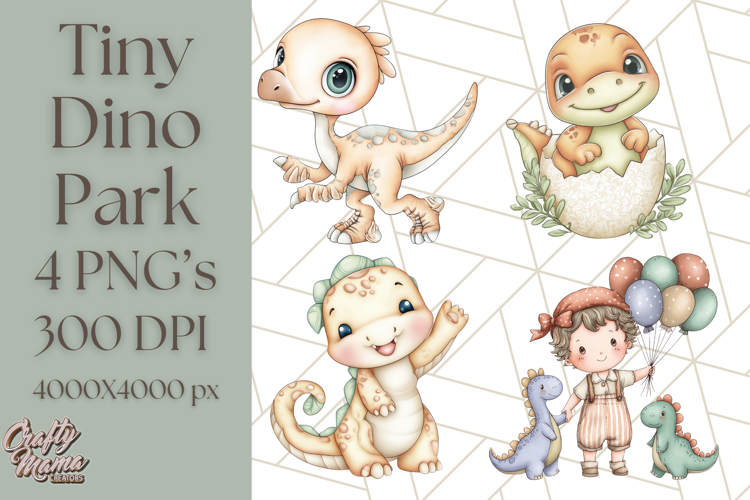 Cute Cartoon Dinosaur Clipart PNG, Prehistoric Animals PNG