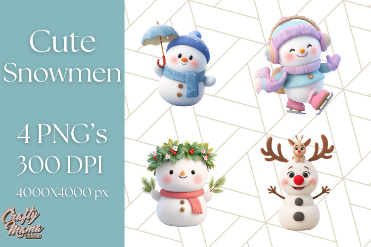 Adorable Snowman Character PNG Clipart