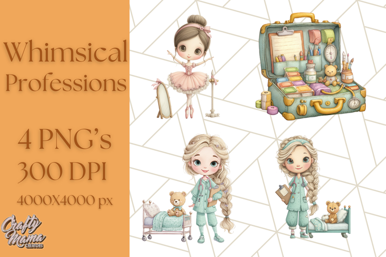 Cute Career Clipart Watercolor Professions Clip Art for Kids