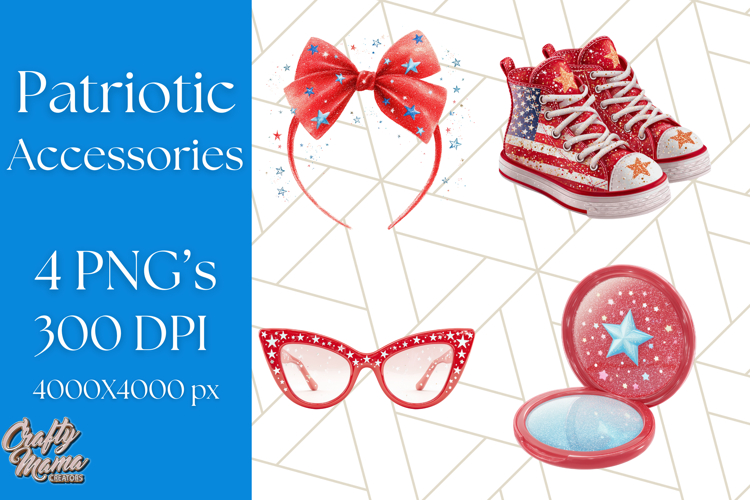 Patriotic Accessories Clipart PNG for 4th of July