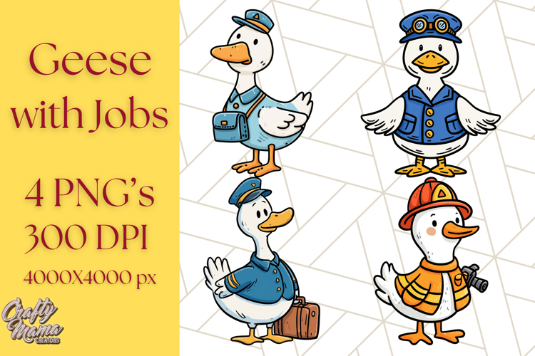 Goose Occupation Clipart PNG, Cute Job-Themed Graphics