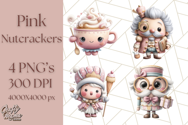 Playful Pink Nutcracker PNG, Pastel Christmas Clipart