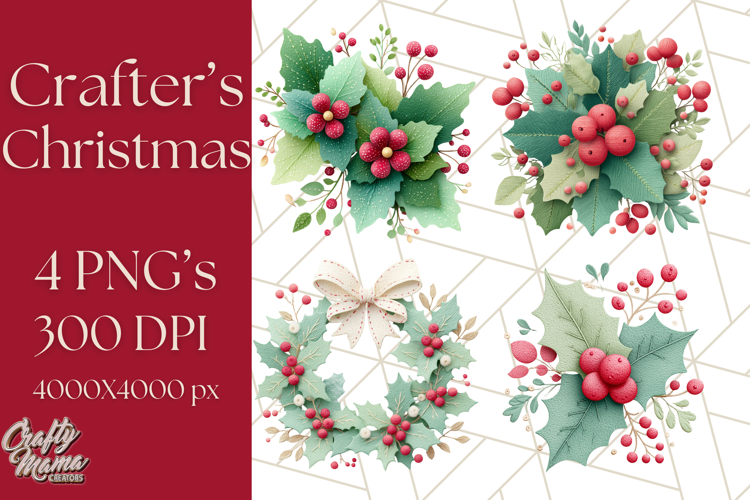 Christmas Clipart, Crafter’s Christmas Paper and Fabric Art