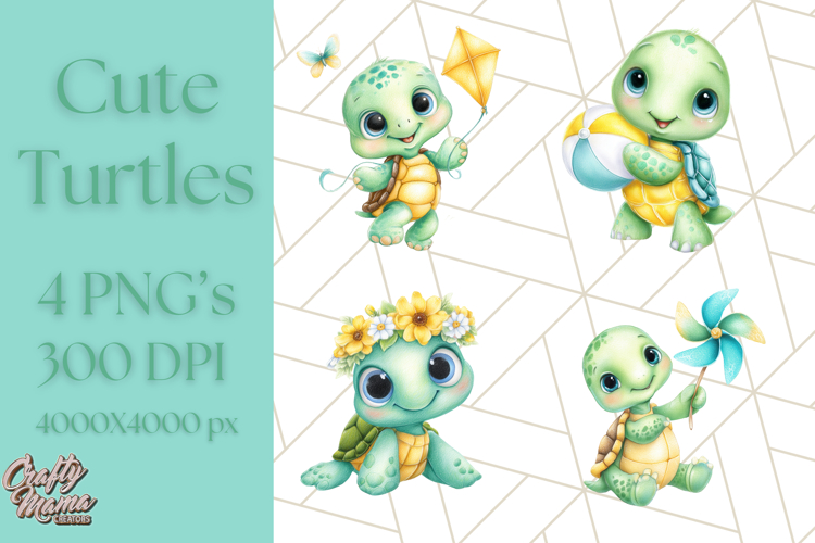 Cute Baby Turtle Clipart, Cute Animals Png