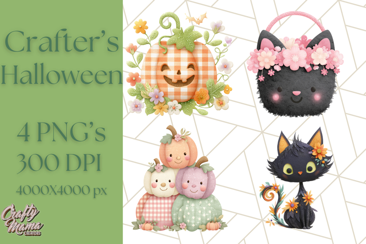 Kawaii Halloween Clipart Cute Kids and Candy Elements Png