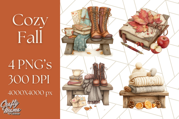 Cozy Fall Clipart PNG Autumn Cozy Elements