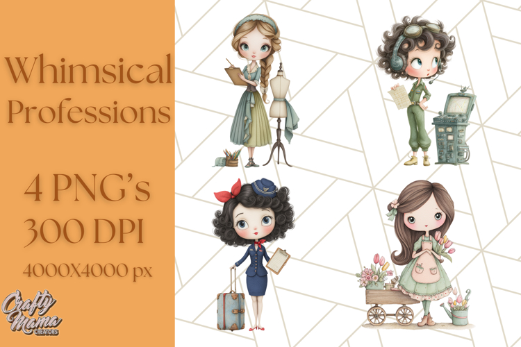 Cute Career Clipart Watercolor Professions Clip Art for Kids