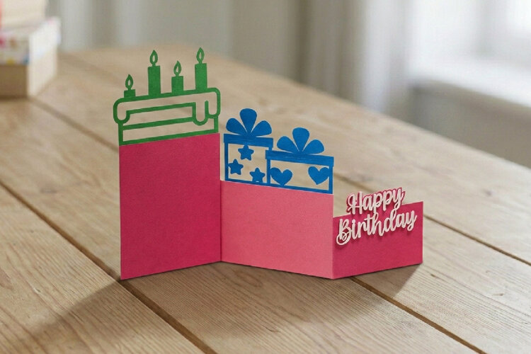 Birthday Accordion Card, 3D Birthday card example image 1