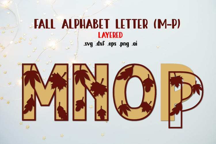 Fall Letters M-P Layered cut Files