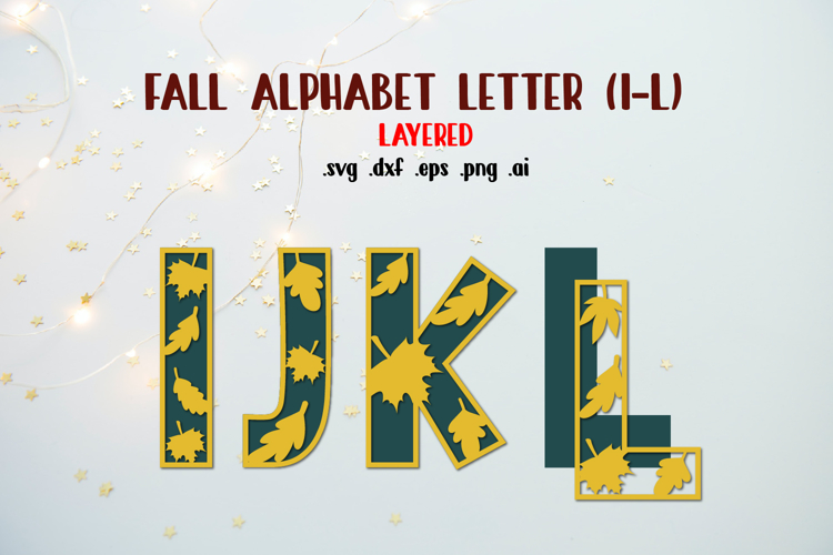 Fall Letters I-L Layered cut Files example image 1